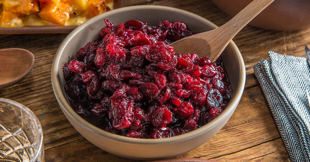 Roasted  Cranberry Sauce with Red Wine & Cinnamon