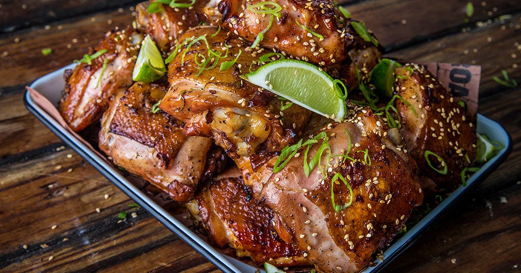 Grilled Sticky Ginger Chicken Thighs