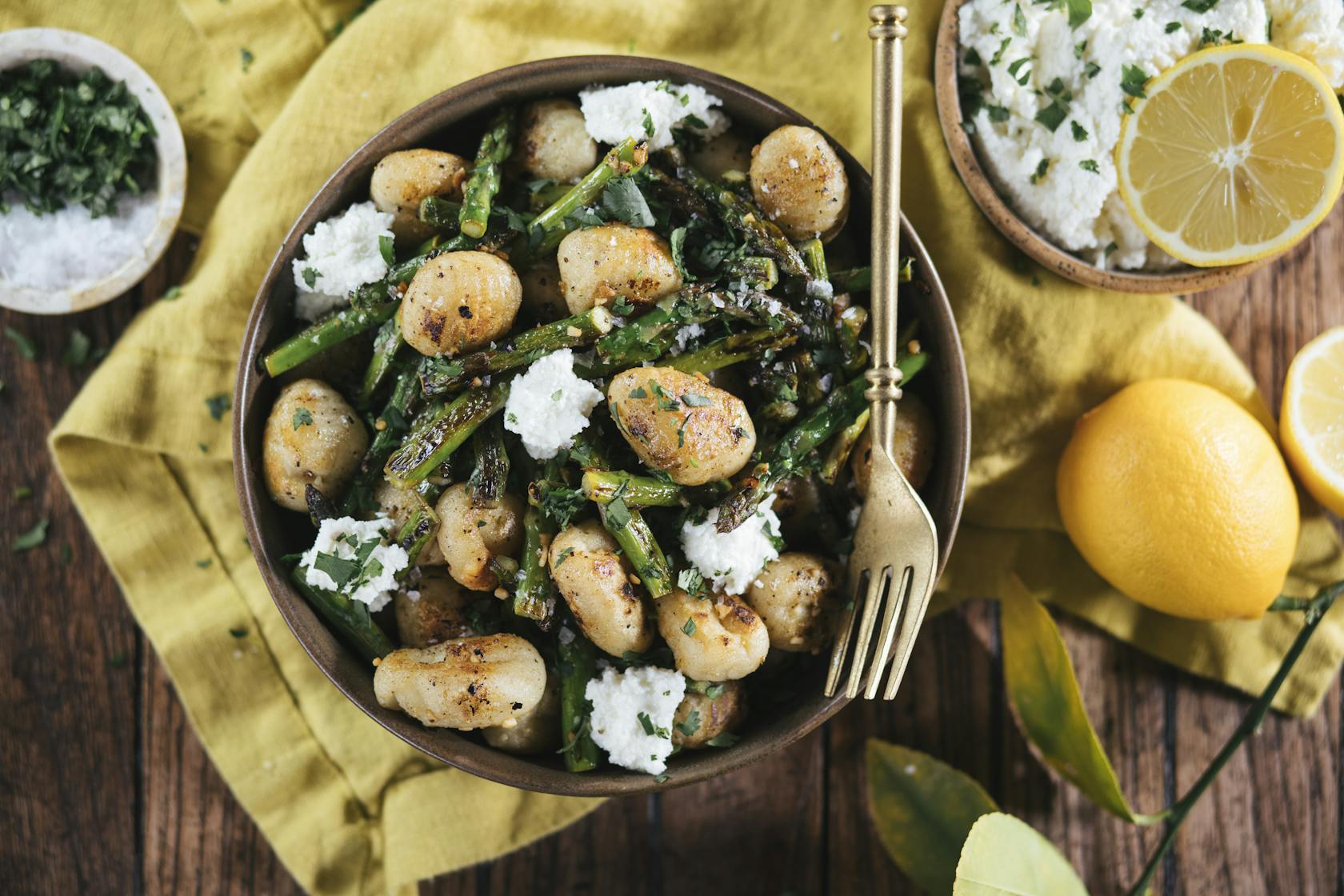 Flat Top Gnocchi with Asparagus and Ricotta