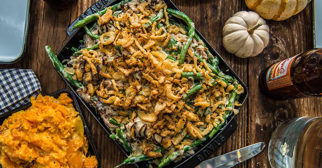 Baked Green Bean Casserole with Pulled Pork