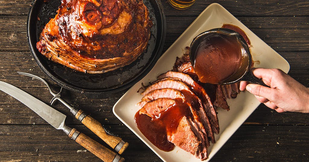 Roasted Ham with Bourbon BBQ Glaze