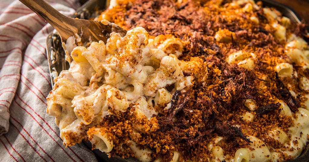 Baked Mac & Cheese with Jerky Dust