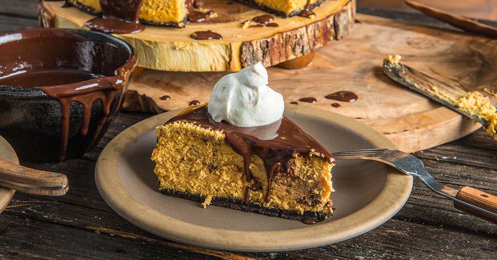 Baked Pumpkin Cheesecake With Chocolate Cookie Crust