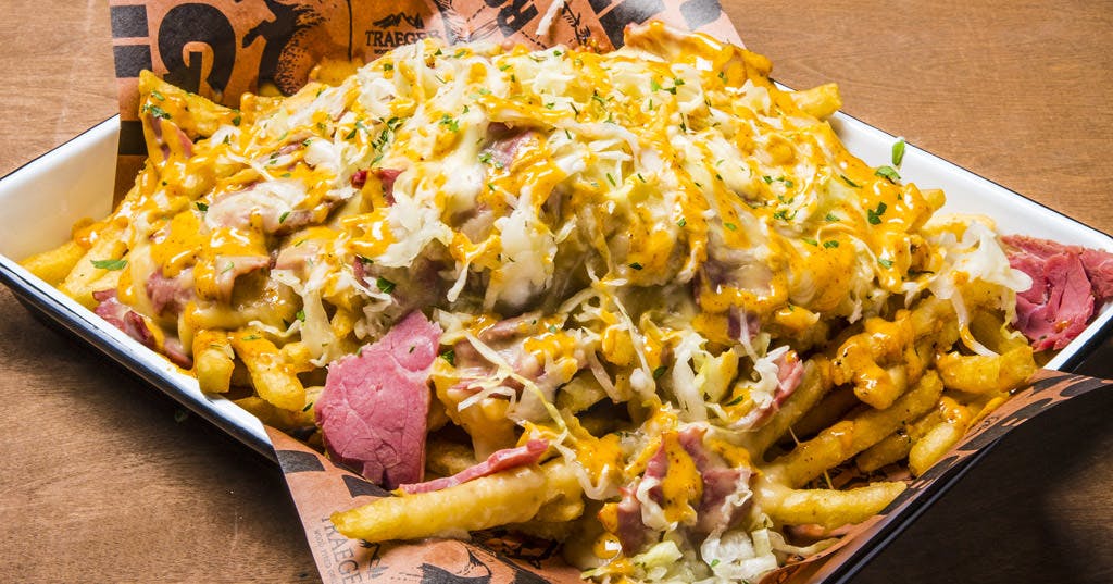 Loaded Reuben Fries with Fontina Cheese