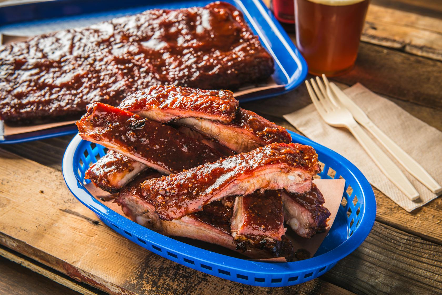 St Louis Style BBQ Ribs with Texas Spicy BBQ Sauce