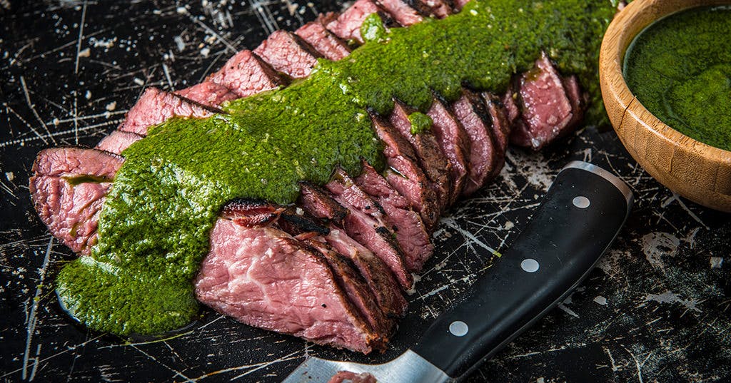 Reverse Seared Tri-Tip with Chimichurri Sauce