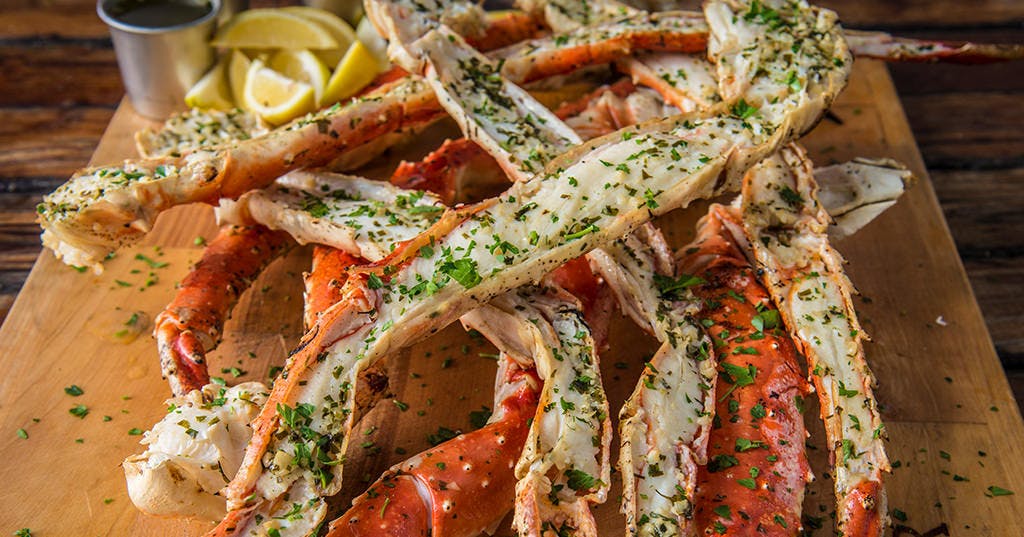 Grilled King Crab Legs with Herb Butter