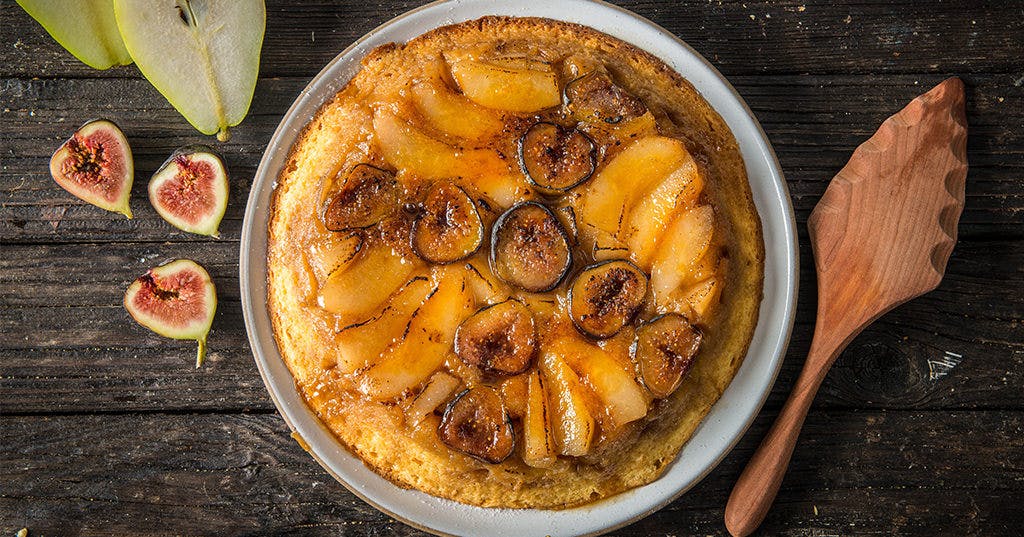 Baked Pear & Fig Upside Down Cake