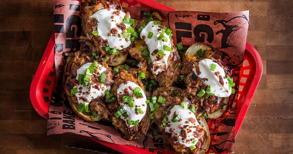 Baked Potato Skins With Pulled Pork