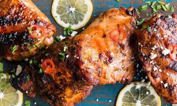Grilled Greek Chicken Garlic & Lemon Recipe | Traeger Grills